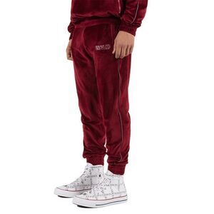 Velour Men’s Track Pants Joggers Burgundy Size Small